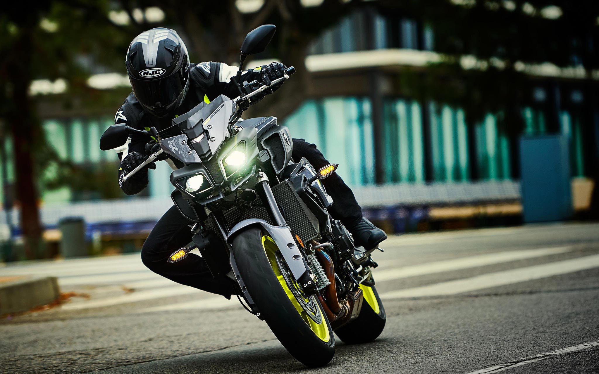 Motorcycle rider cruising through the streets
