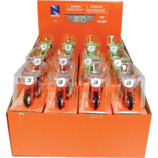 New-Ray Toys Pull-Back Mini Bikes 24/Pk