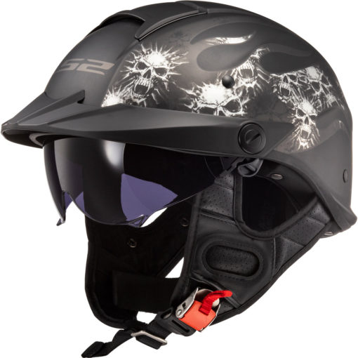 LS2 Helmets Rebellion Bones Motorcycle Half Helmet