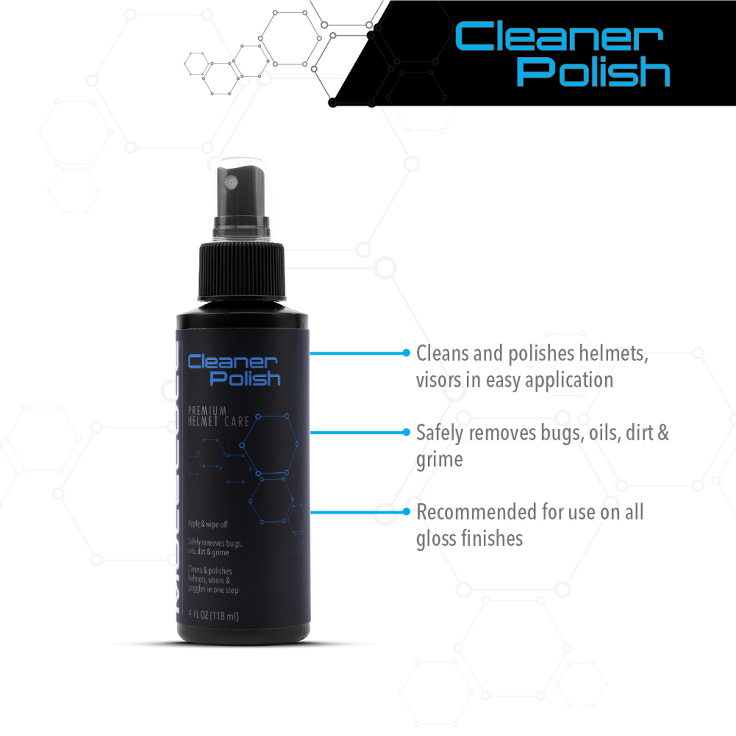 Molecule Helmet Cleaner & Polish 4 oz Sprayer Molecule Helmet Cleaner & Polish 4 oz Sprayer - Image 2