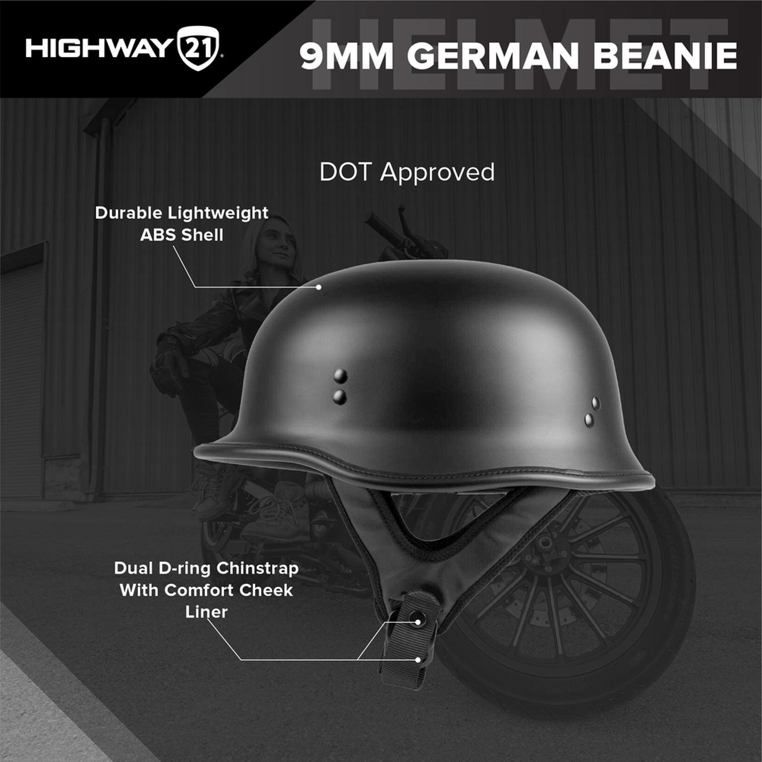 Highway 21 9MM German Beanie Helmet Highway 21 9MM German Beanie Helmet - Image 10