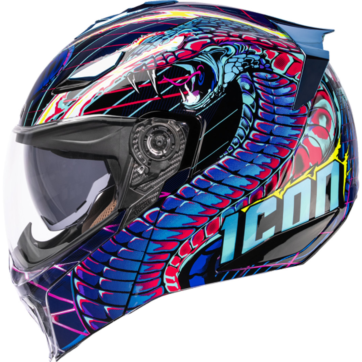 ICON Threshold Synthwave Lazer Cobra Modular Helmet ICON Threshold Synthwave Lazer Cobra Modular Helmet - Image 2